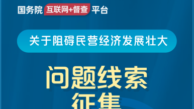 騷屄淫液爽片国务院“互联网+督查”平台公开征集阻碍民营经济发展壮大问题线索